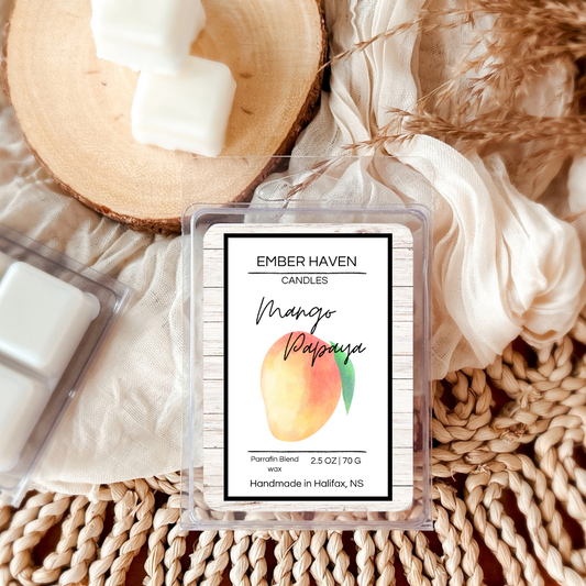 Mango Papaya Wax Melt – Tropical Fruity Scented Wax for Home
