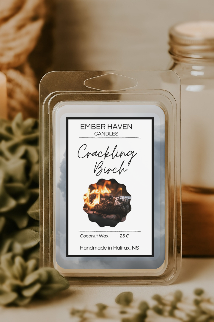 Crackling Birch - Fall Campfire and Woodsy Scented Wax melts - Ember Haven Candles