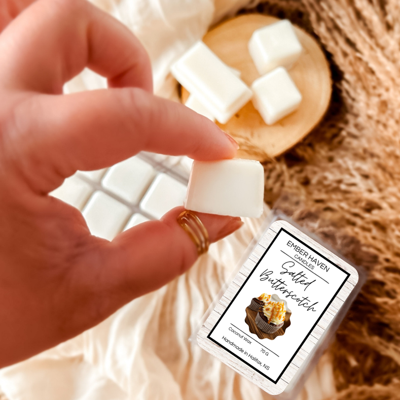 Ember Haven coconut wax melt clamshell bar close up
